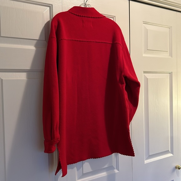 Fuzzy, button up shirt jacket - Picture 6 of 7